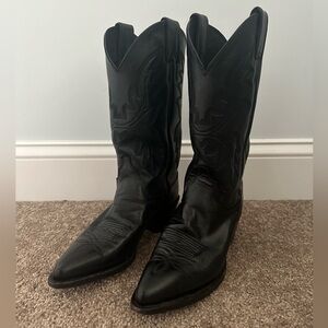 Justin Genuine Leather Black Cowboy Boots
